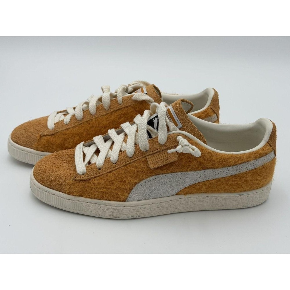 PUMA Suede Classic XXI Mens 12 Orange White Hairy Suede Lace Sneakers NWOB